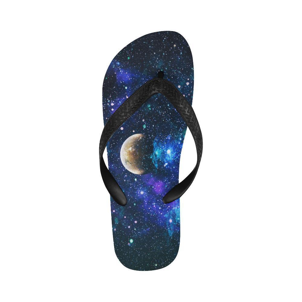 Galaxy Stardust Planet Space Print Flip Flops-JTAMIGO.COM