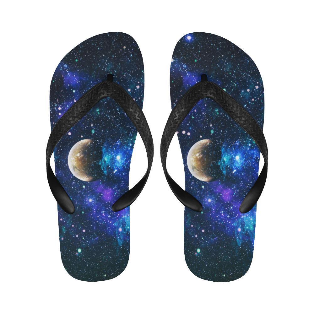 Galaxy Stardust Planet Space Print Flip Flops-JTAMIGO.COM