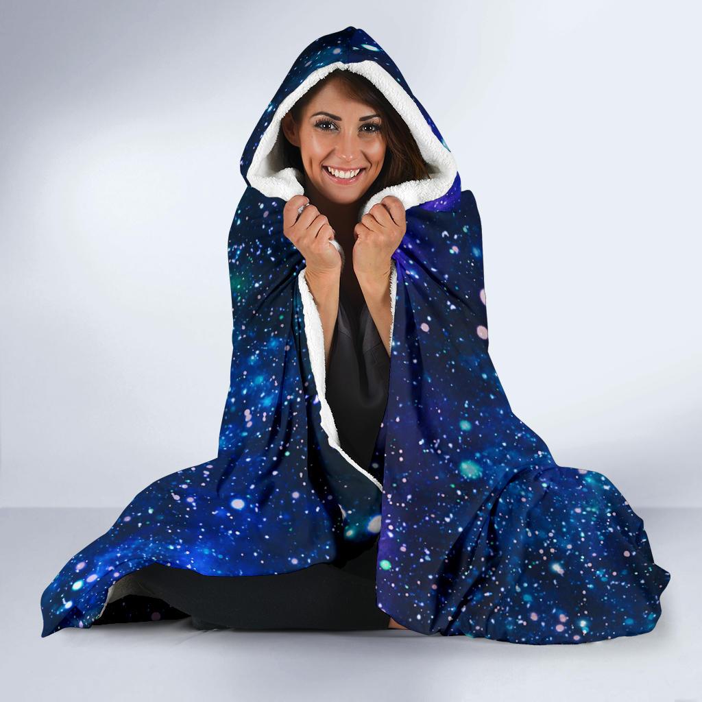 Galaxy Stardust Planet Space Print Hooded Blanket-JTAMIGO.COM