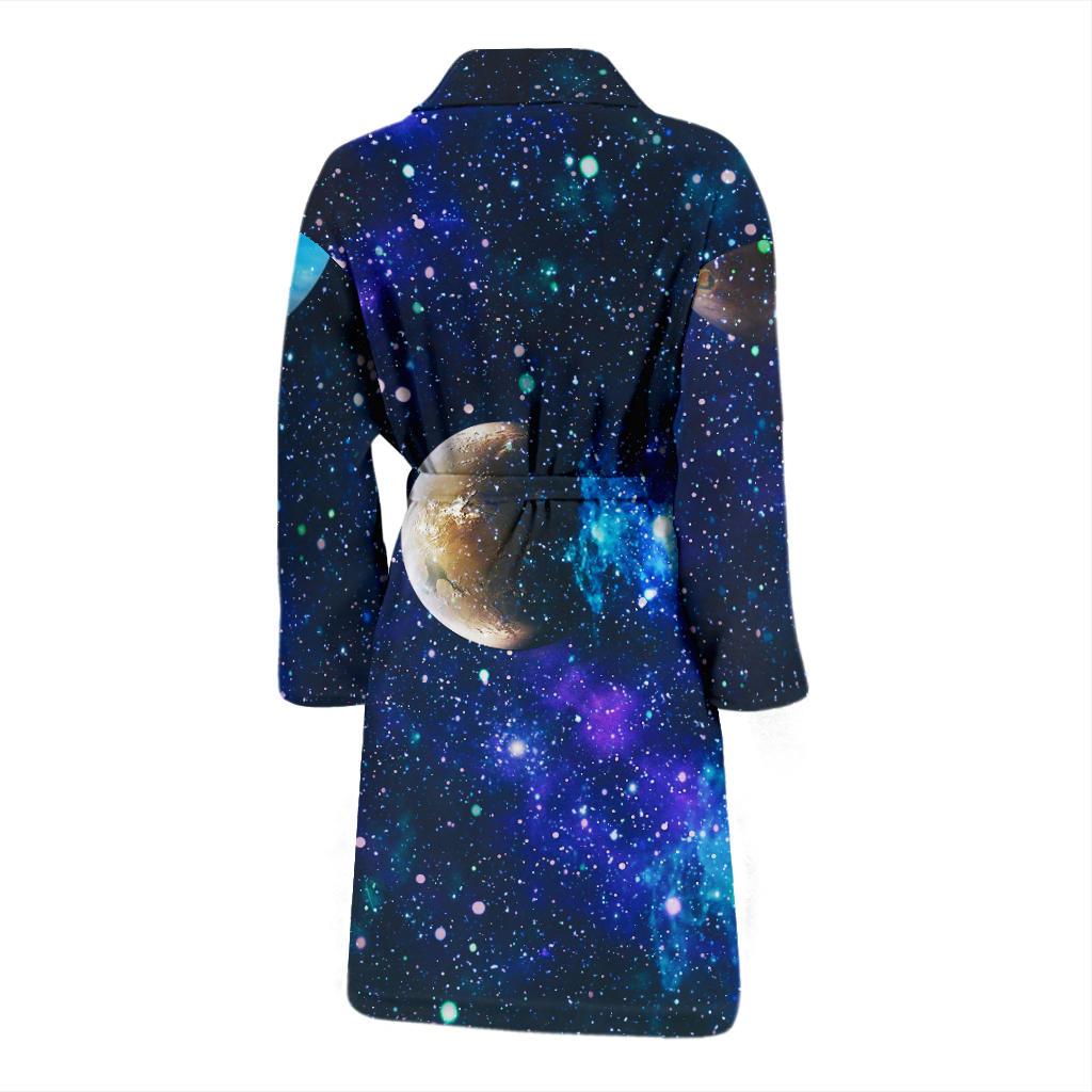 Galaxy Stardust Planet Space Print Men Bath Robe-JTAMIGO.COM
