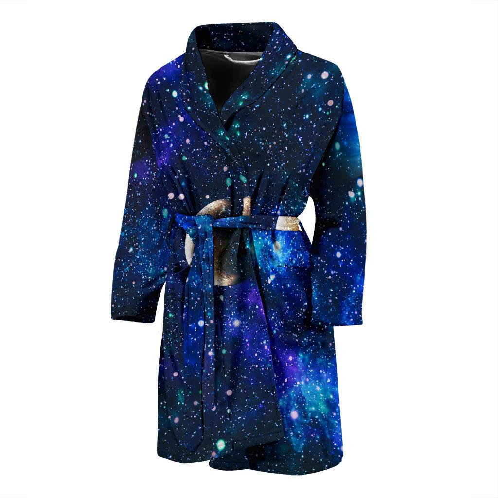 Galaxy Stardust Planet Space Print Men Bath Robe-JTAMIGO.COM