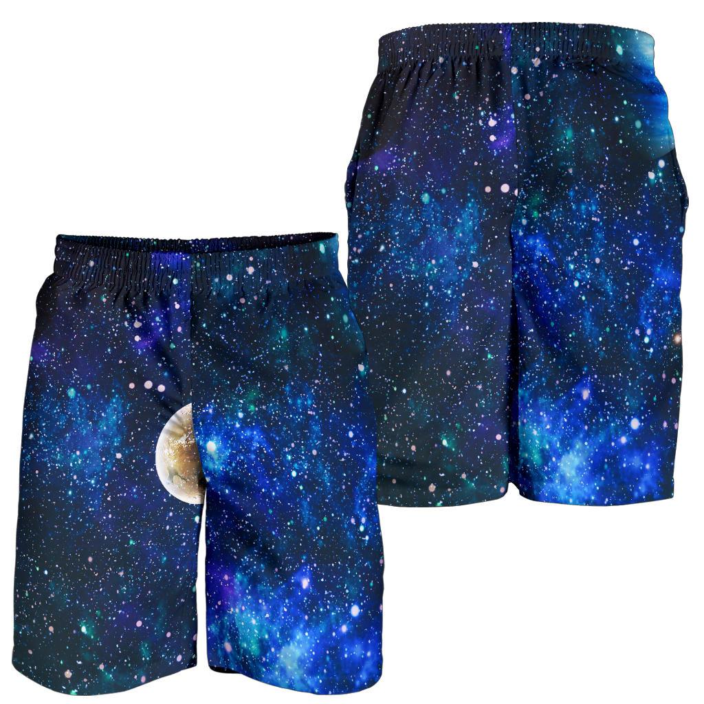 Galaxy Stardust Planet Space Print Mens Shorts-JTAMIGO.COM