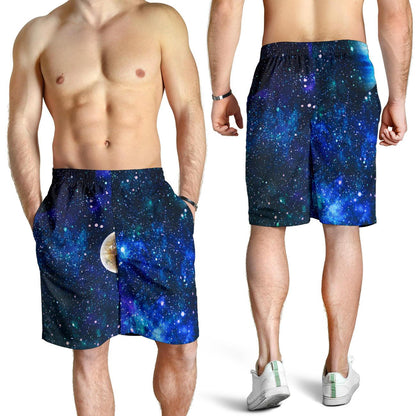 Galaxy Stardust Planet Space Print Mens Shorts-JTAMIGO.COM