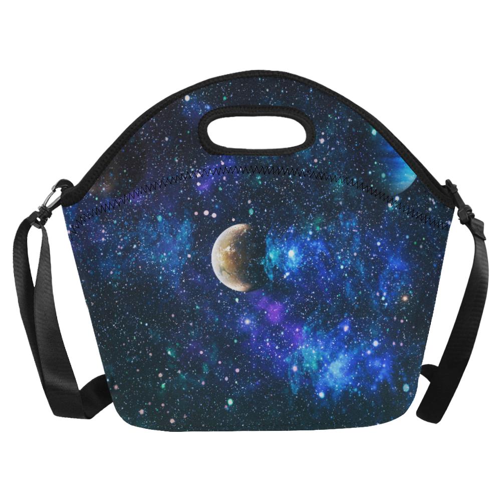 Galaxy Stardust Planet Space Print Neoprene Lunch Bag (Model 1669)(Large)-JTAMIGO.COM