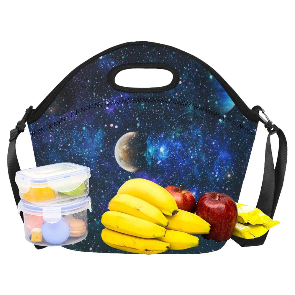 Galaxy Stardust Planet Space Print Neoprene Lunch Bag (Model 1669)(Large)-JTAMIGO.COM