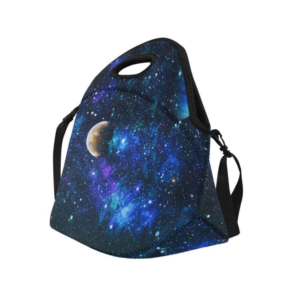 Galaxy Stardust Planet Space Print Neoprene Lunch Bag (Model 1669)(Large)-JTAMIGO.COM