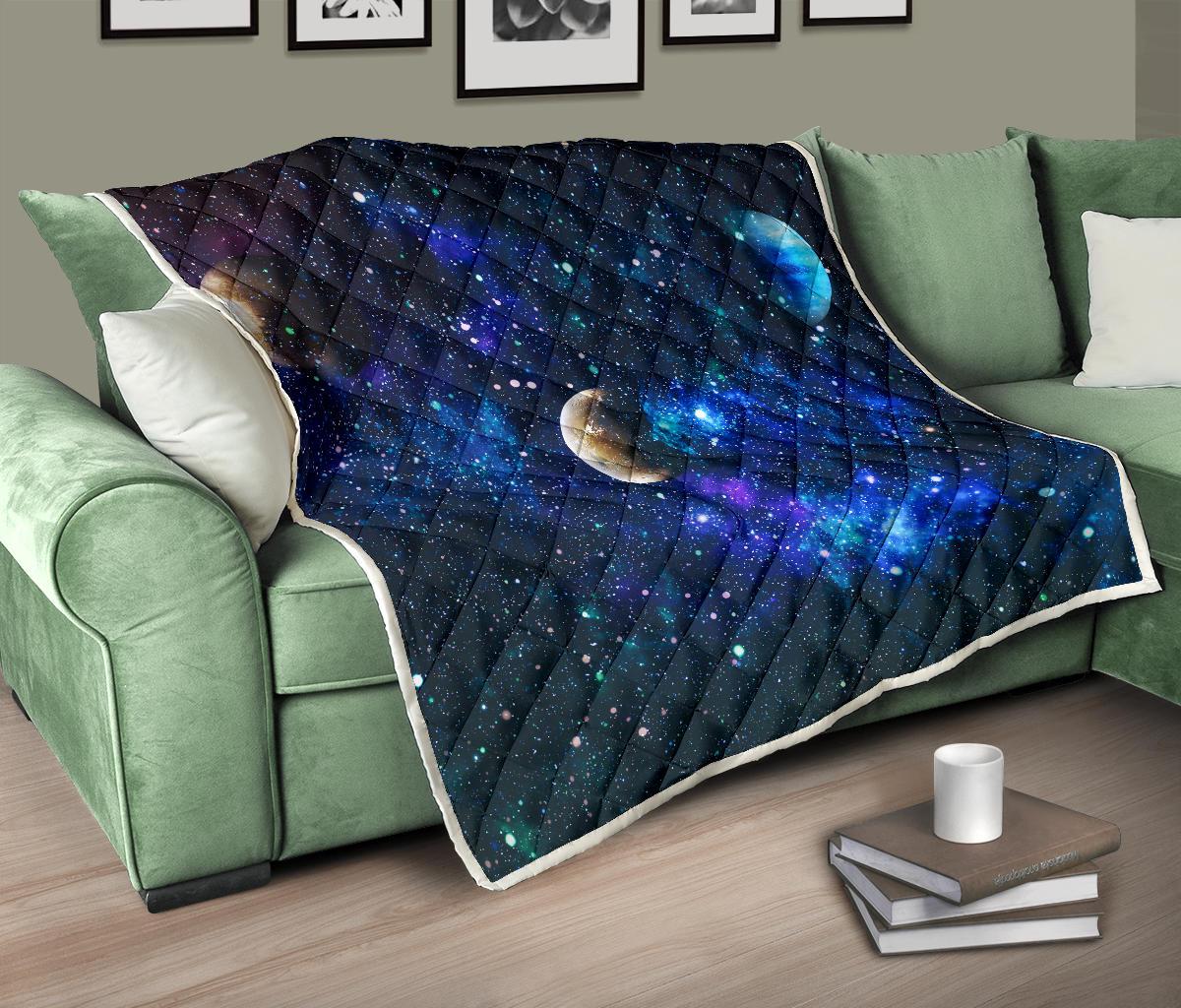 Galaxy Stardust Planet Space Print Premium Quilt-JTAMIGO.COM