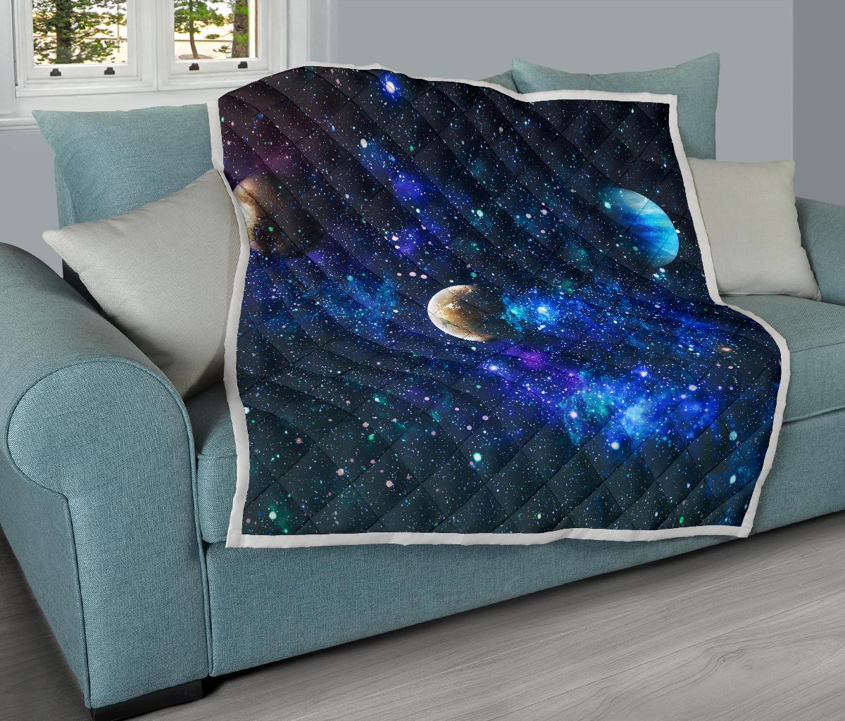 Galaxy Stardust Planet Space Print Premium Quilt-JTAMIGO.COM