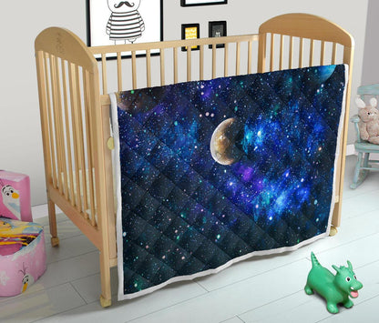 Galaxy Stardust Planet Space Print Premium Quilt-JTAMIGO.COM