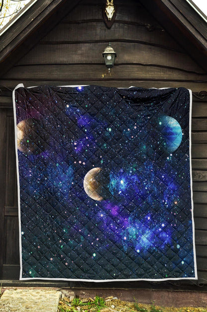 Galaxy Stardust Planet Space Print Premium Quilt-JTAMIGO.COM