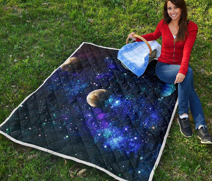 Galaxy Stardust Planet Space Print Premium Quilt-JTAMIGO.COM