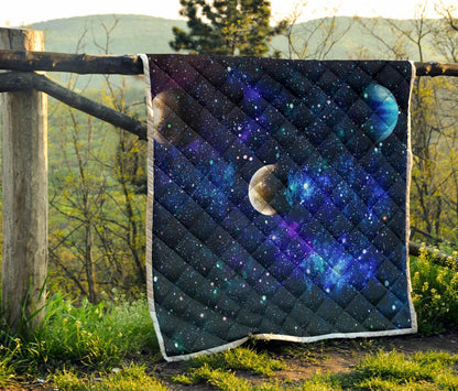 Galaxy Stardust Planet Space Print Premium Quilt-JTAMIGO.COM