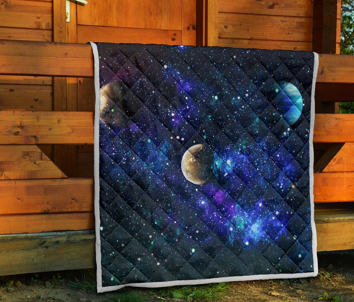 Galaxy Stardust Planet Space Print Premium Quilt-JTAMIGO.COM