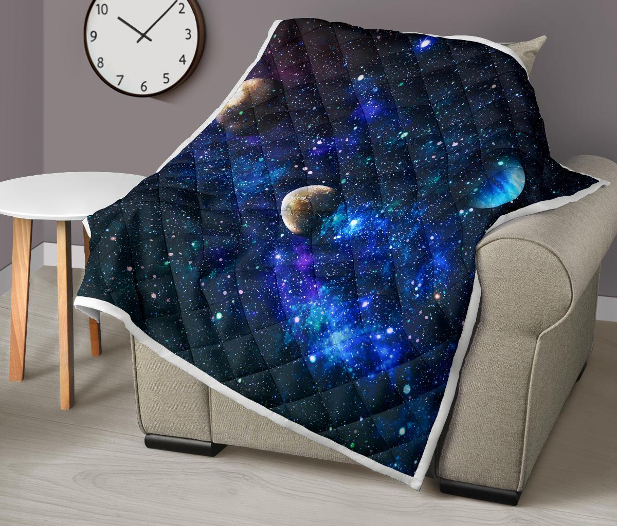 Galaxy Stardust Planet Space Print Premium Quilt-JTAMIGO.COM