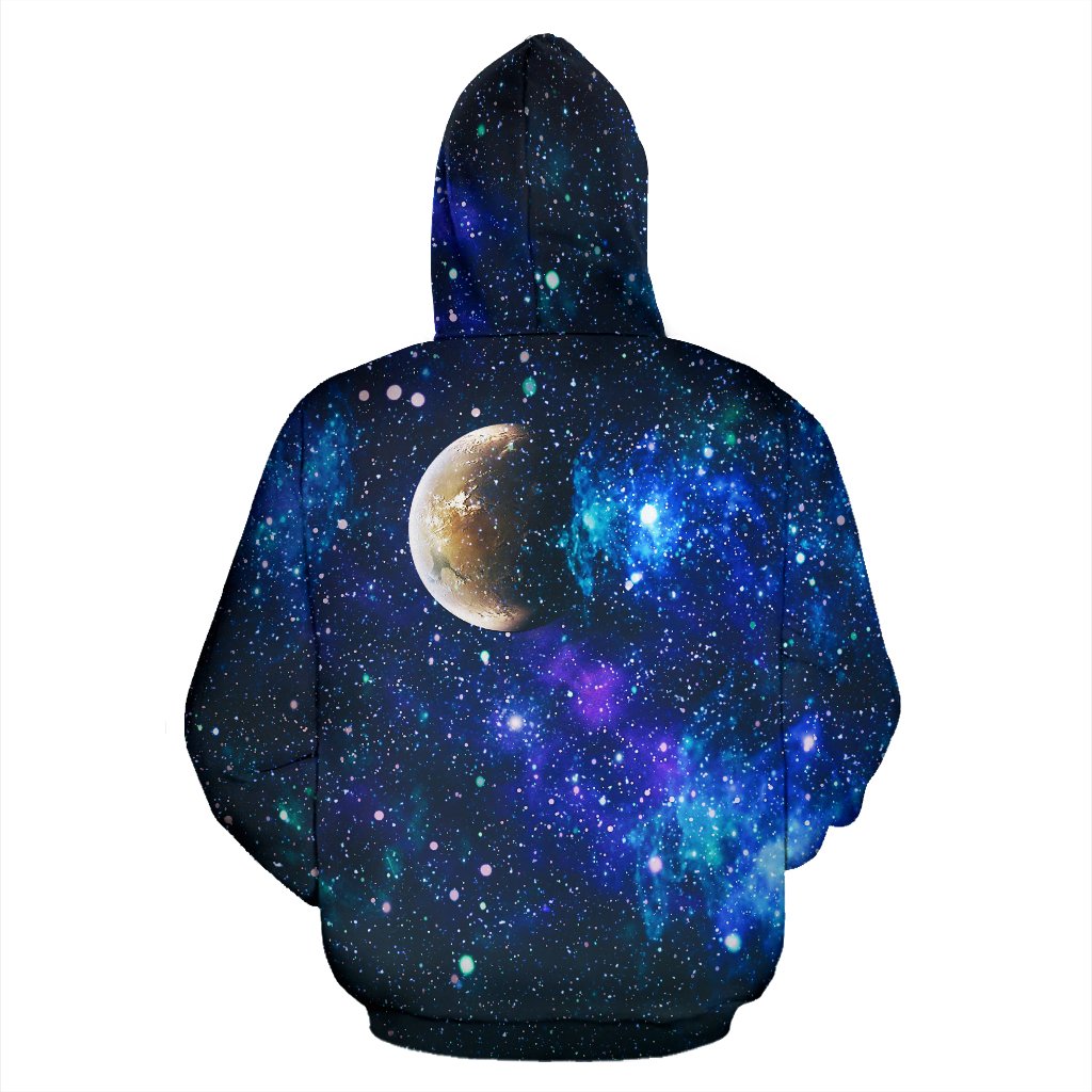Galaxy Stardust Planet Space Print Pullover Hoodie