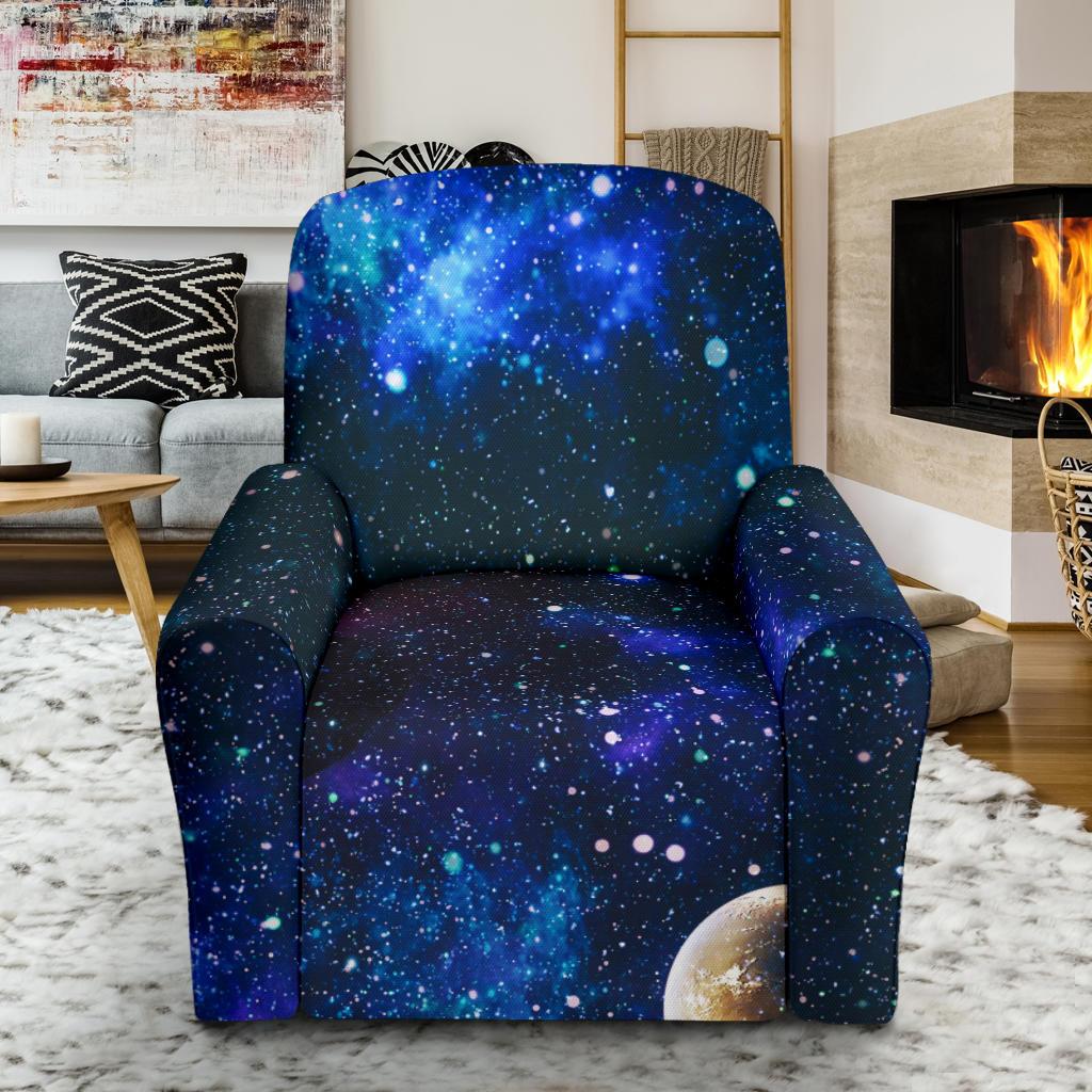 Galaxy Stardust Planet Space Print Single Sofa Slipcover -JTAMIGO.COM