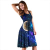 Galaxy Stardust Planet Space Print Sleeveless Dress