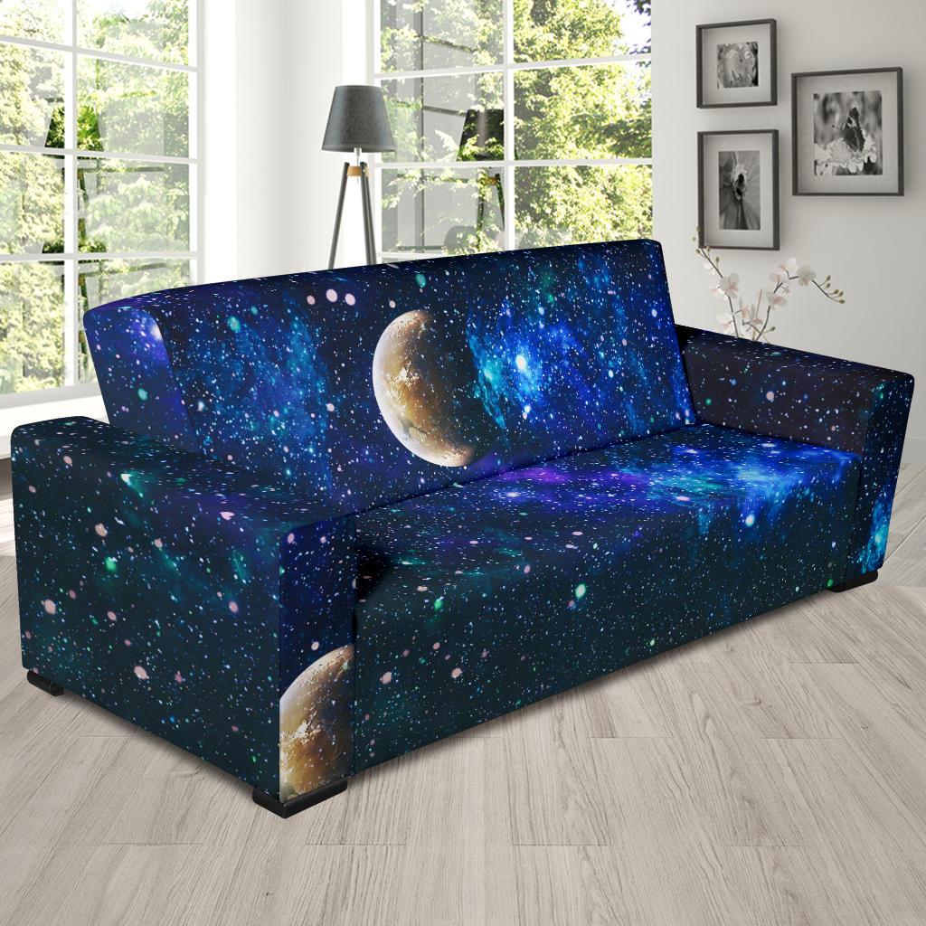 Galaxy Stardust Planet Space Print Sofa Slipcover-JTAMIGO.COM