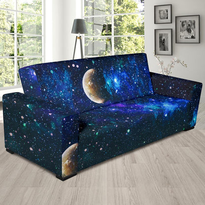 Galaxy Stardust Planet Space Print Sofa Slipcover-JTAMIGO.COM