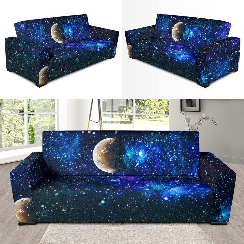 Galaxy Stardust Planet Space Print Sofa Slipcover-JTAMIGO.COM