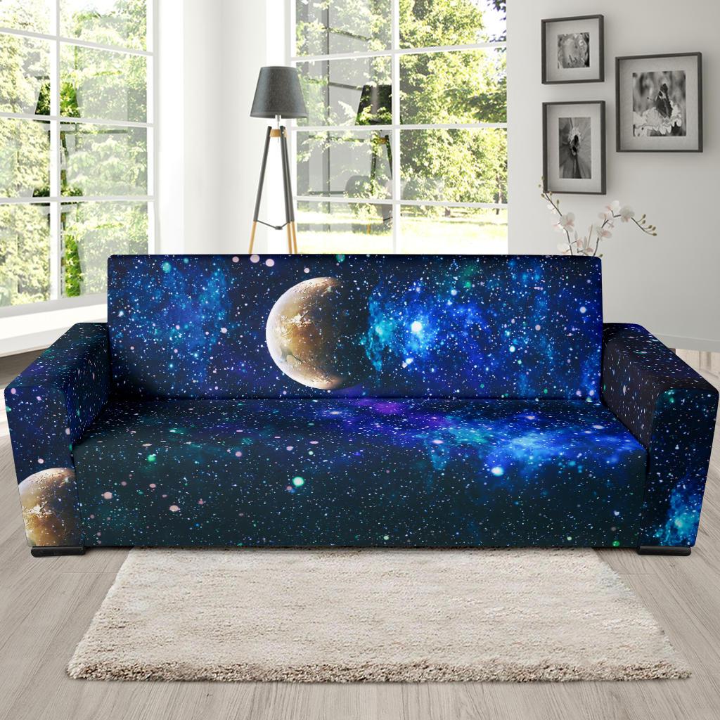 Galaxy Stardust Planet Space Print Sofa Slipcover-JTAMIGO.COM