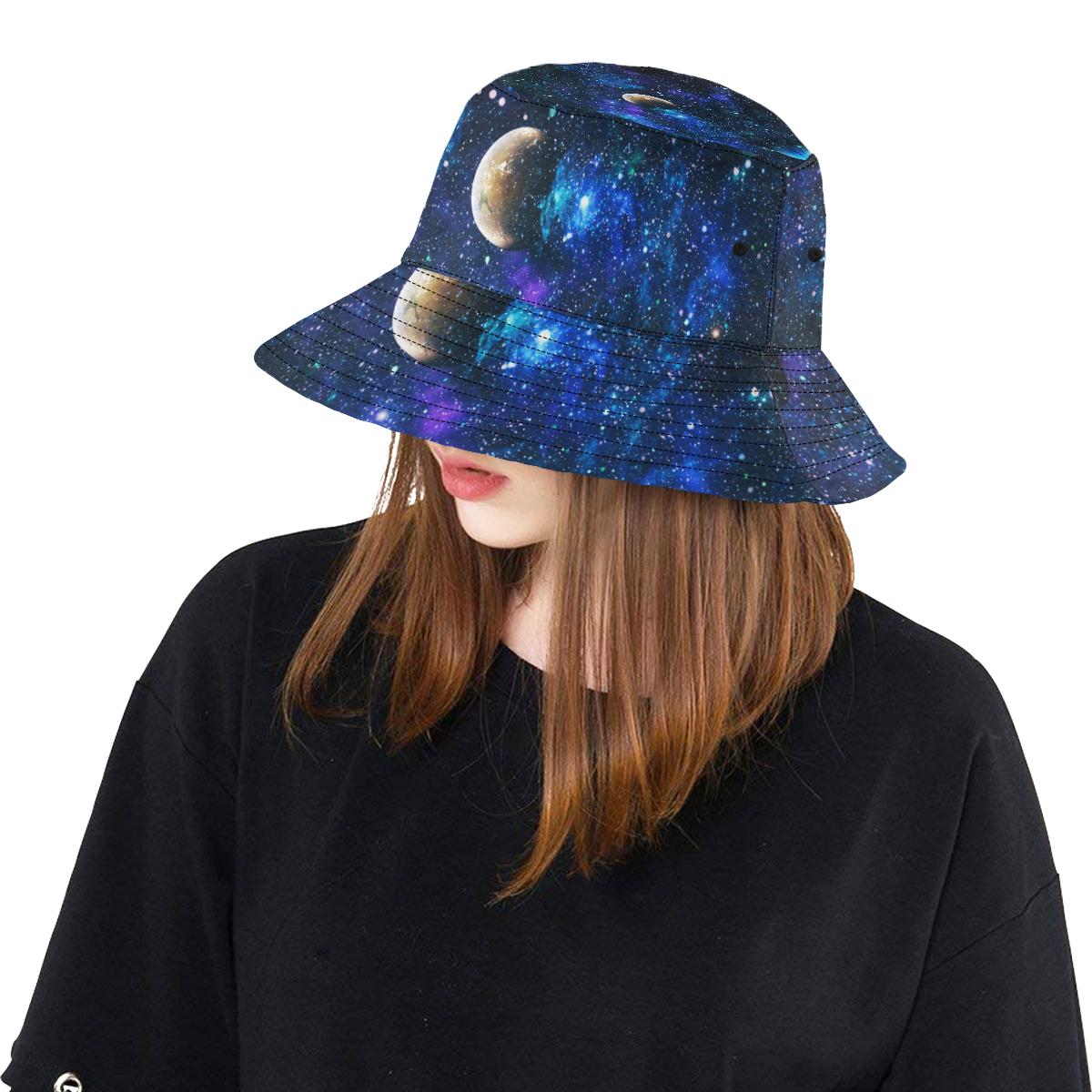 Galaxy Stardust Planet Space Print Unisex Bucket Hat