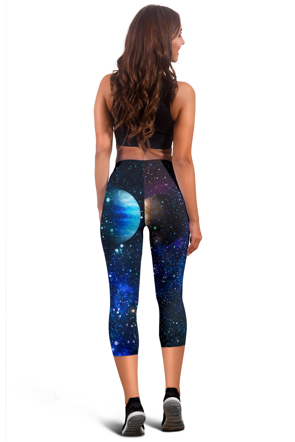 Galaxy Stardust Planet Space Print Women Capris