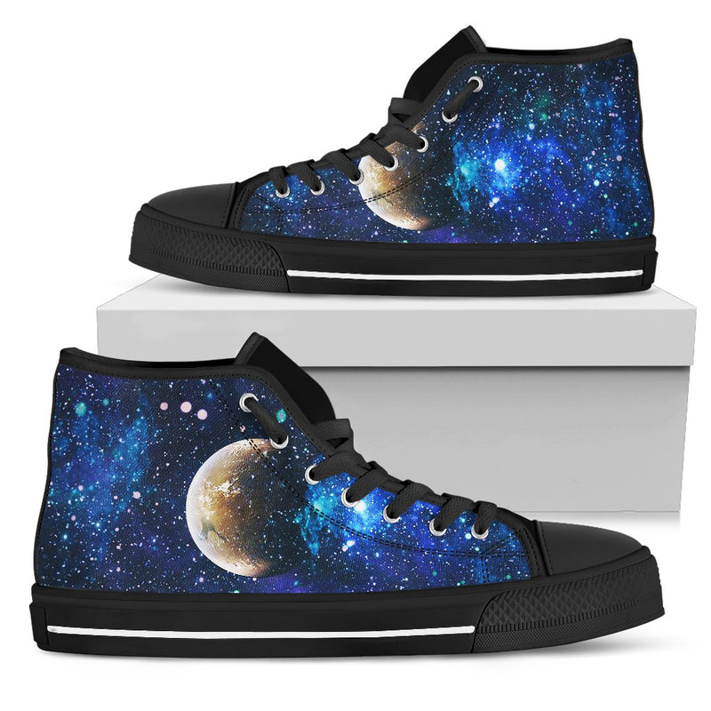 Galaxy Stardust Planet Space Print Women High Top Shoes