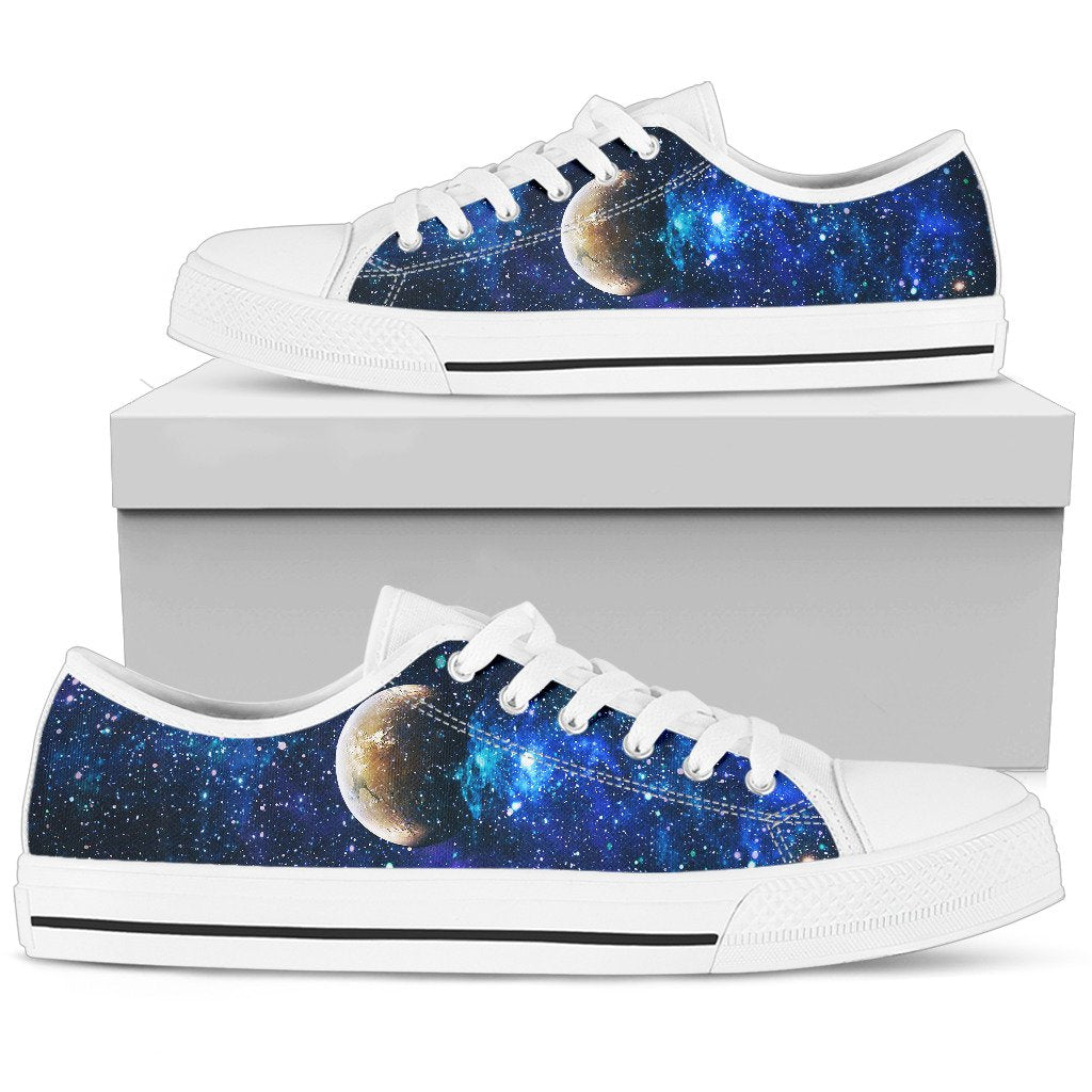 Galaxy Stardust Planet Space Print Women Low Top Shoes