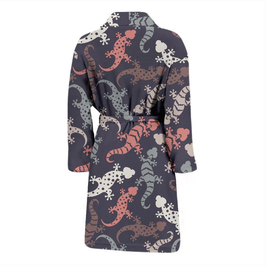 Gecko Pattern Print Design 02 Men Bathrobe-JORJUNE.COM