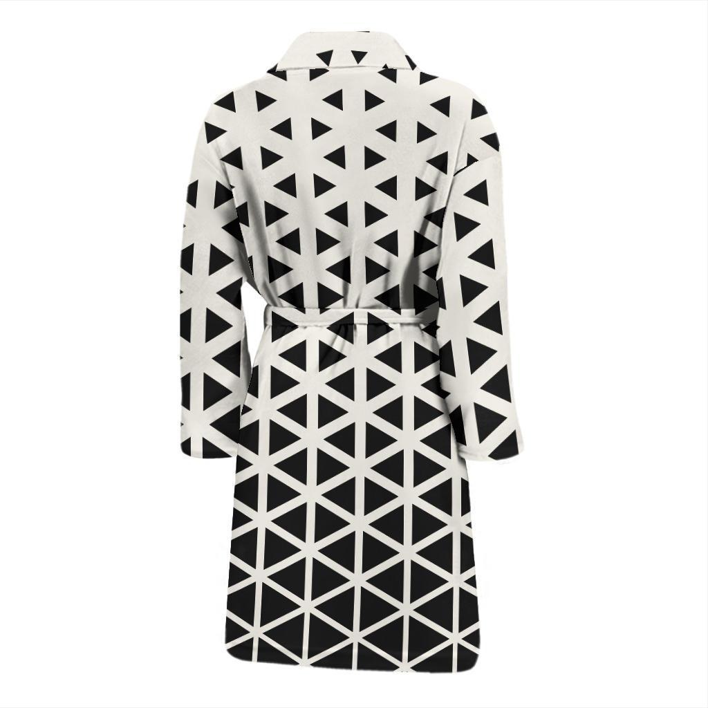 Geometric Black White Pattern Print Design 03 Men Bathrobe-JORJUNE.COM