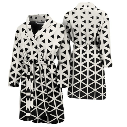 Geometric Black White Pattern Print Design 03 Men Bathrobe-JORJUNE.COM