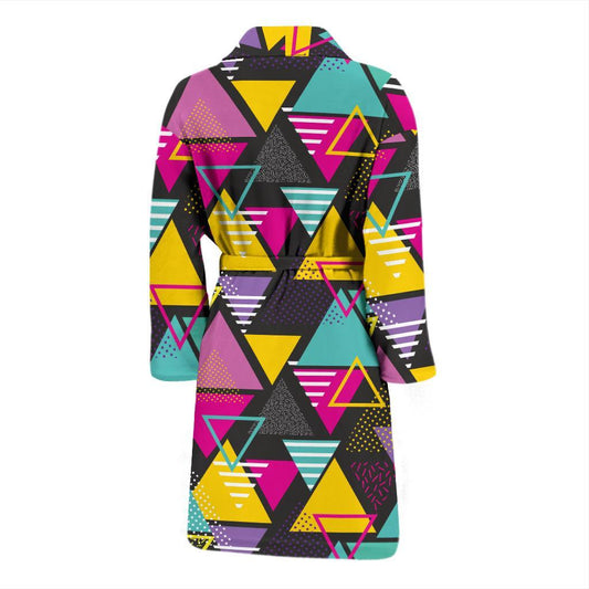 Geometric Colorful Pattern Print Design 02 Men Bathrobe-JORJUNE.COM