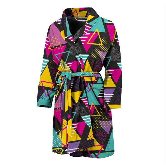 Geometric Colorful Pattern Print Design 02 Men Bathrobe-JORJUNE.COM