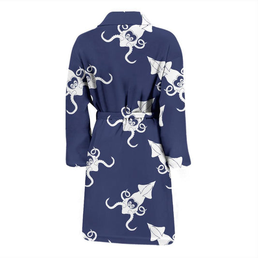 Giant Squid Pattern Print Design 02 Men Bathrobe-JORJUNE.COM