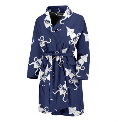 Giant Squid Pattern Print Design 02 Men Bathrobe-JORJUNE.COM