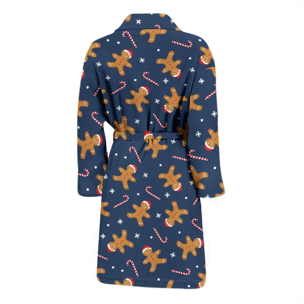 Gingerbread Pattern Print Design 01 Men Bathrobe-JORJUNE.COM