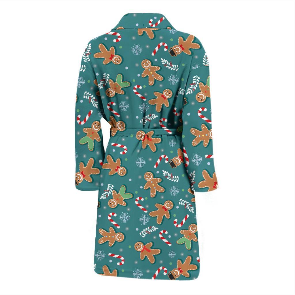 Gingerbread Pattern Print Design 05 Men Bathrobe-JORJUNE.COM