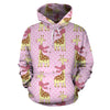 Giraffe Cute Pink Polka Dot Print Pullover Hoodie