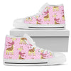 Giraffe Cute Pink Polka Dot Print Women High Top Shoes