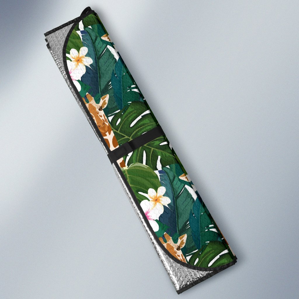 Giraffe Jungle Design Print Car Sun Shade For Windshield