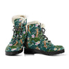 Giraffe Jungle Design Print Faux Fur Leather Boots-JTAMIGO.COM