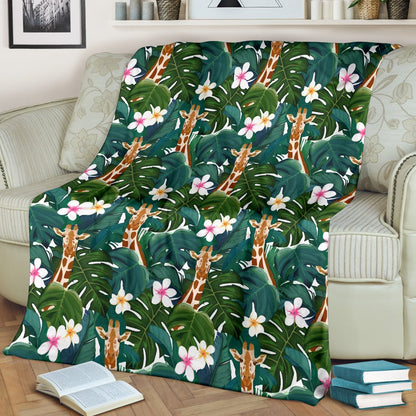 Giraffe Jungle Design Print Fleece Blanket