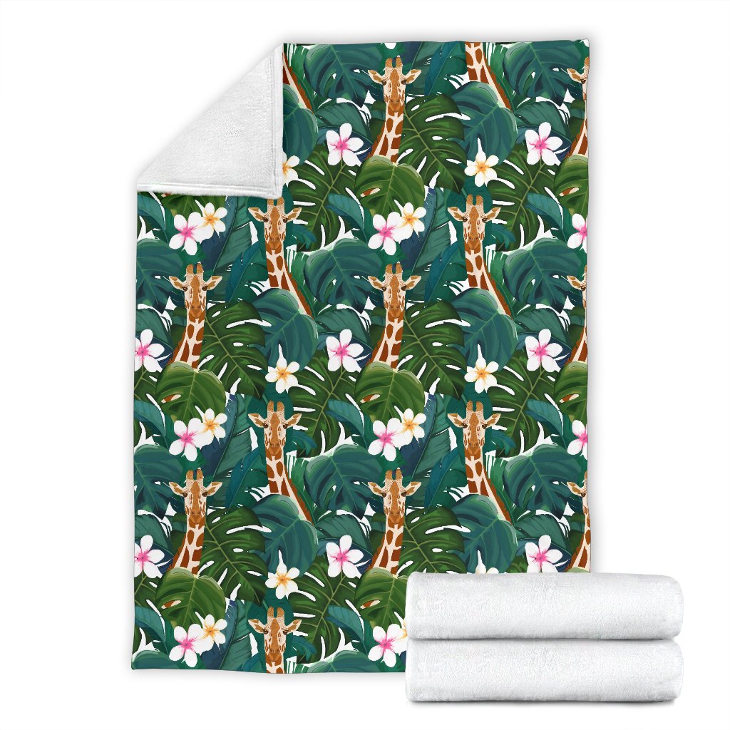 Giraffe Jungle Design Print Fleece Blanket