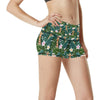 Giraffe Jungle Design Print High Waisted Spandex Shorts-JTAMIGO.COM