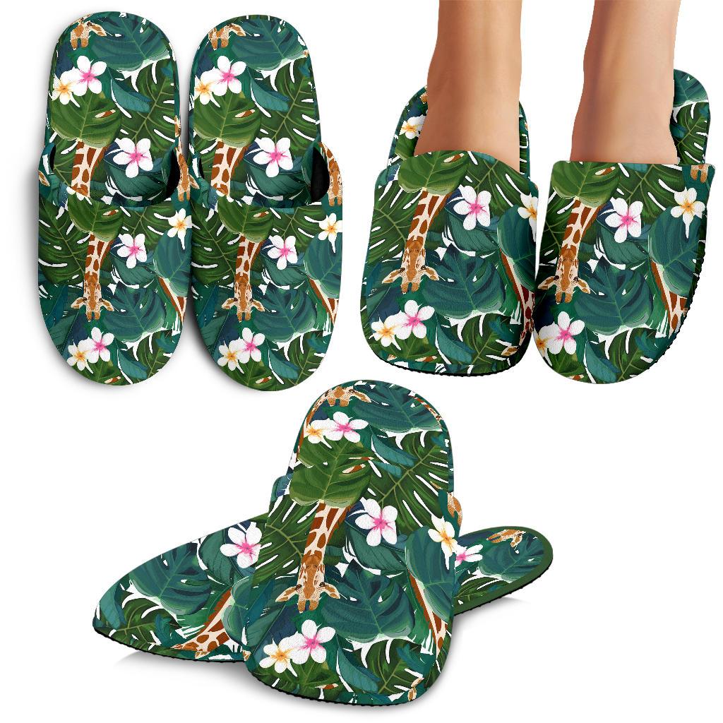Giraffe Jungle Design Print House Slippers