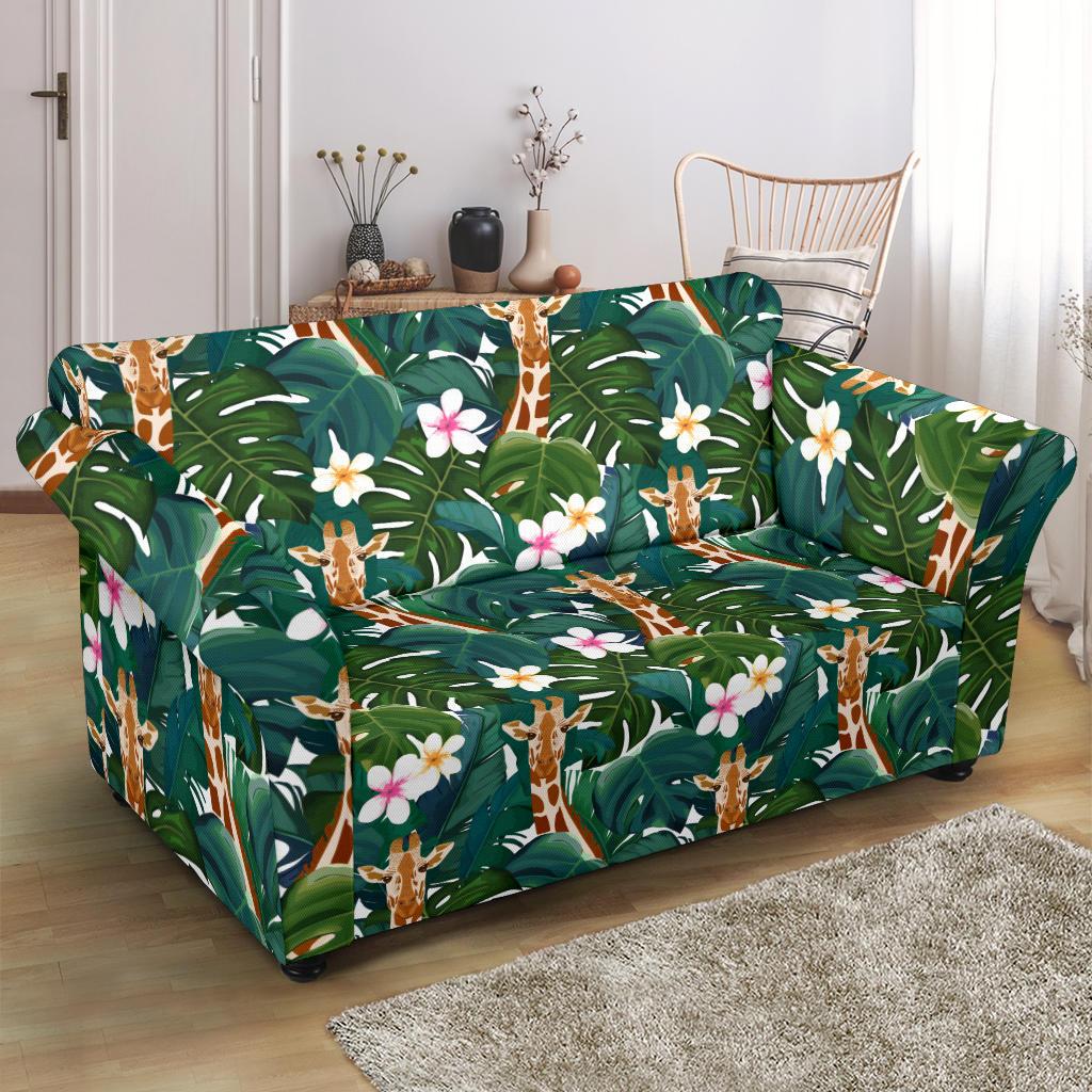 Giraffe Jungle Design Print Loveseat Slipcover-JTAMIGO.COM