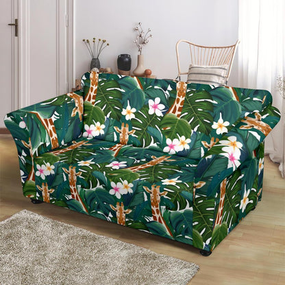 Giraffe Jungle Design Print Loveseat Slipcover-JTAMIGO.COM