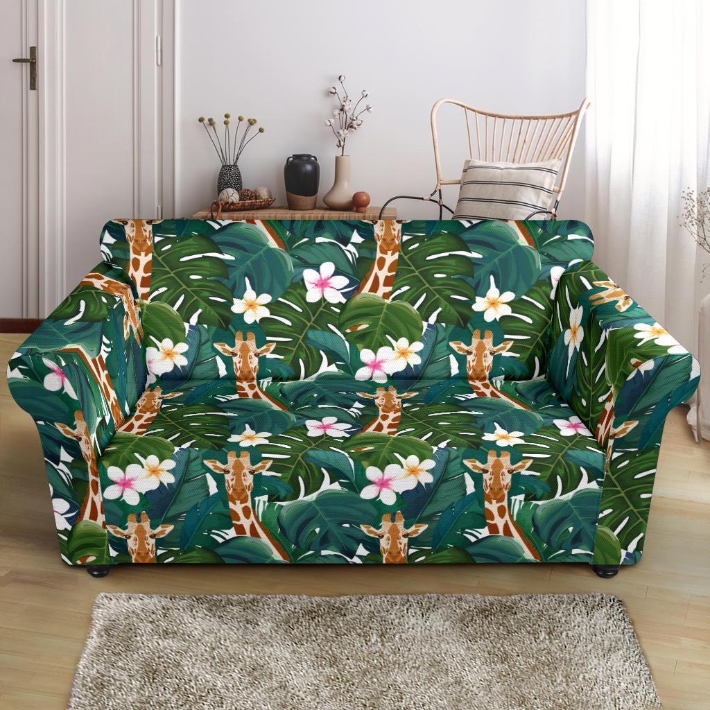Giraffe Jungle Design Print Loveseat Slipcover-JTAMIGO.COM