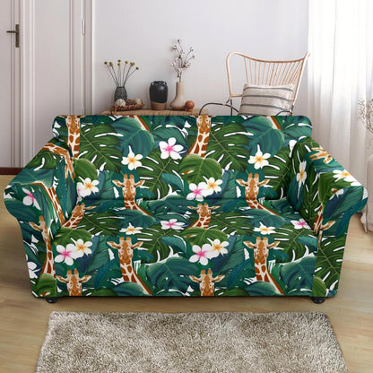 Giraffe Jungle Design Print Loveseat Slipcover-JTAMIGO.COM